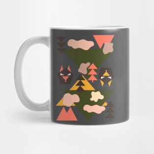 Geometric Wolf Pattern (Grey) Mug